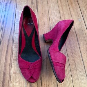 Women's 50’s Inspired Red Suede Heels